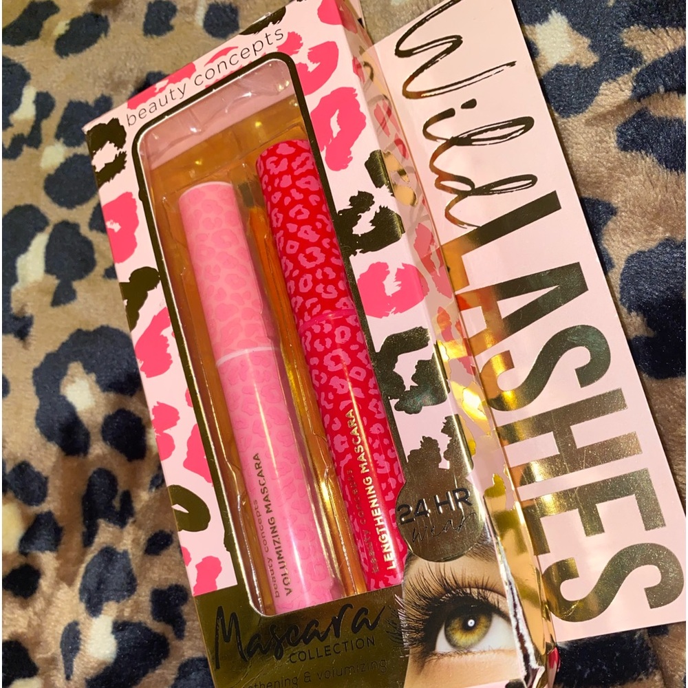 Beauty concepts cheetah print mascara set
